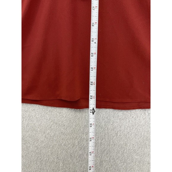 J.Crew Women's Keyhole Burnt Orange Cap Sleeve Blouse Pleated Size 00 - Picture 6 of 12